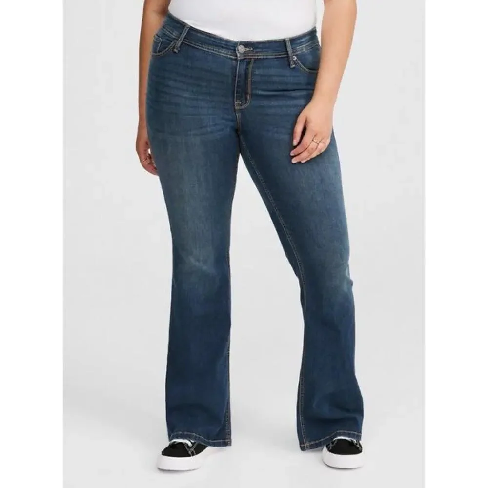 Torrid Plus 30 Luxe Slim Boot Cut Jeans Super‎ Stretch Mid Rise Rainstorm NEW